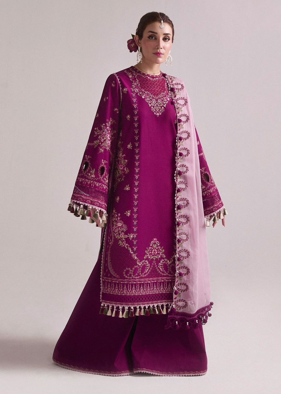 Dhanak embroidered luxury unstitched 3pc suit